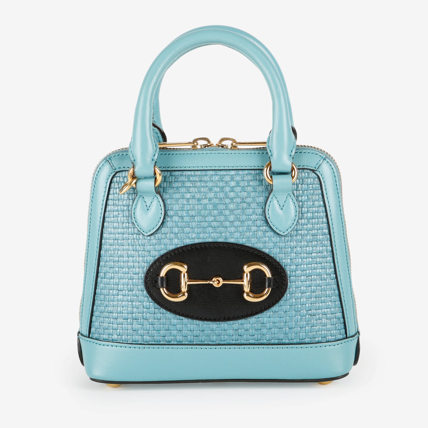 Mini 1955 Top Handle, Turquoise Raffia