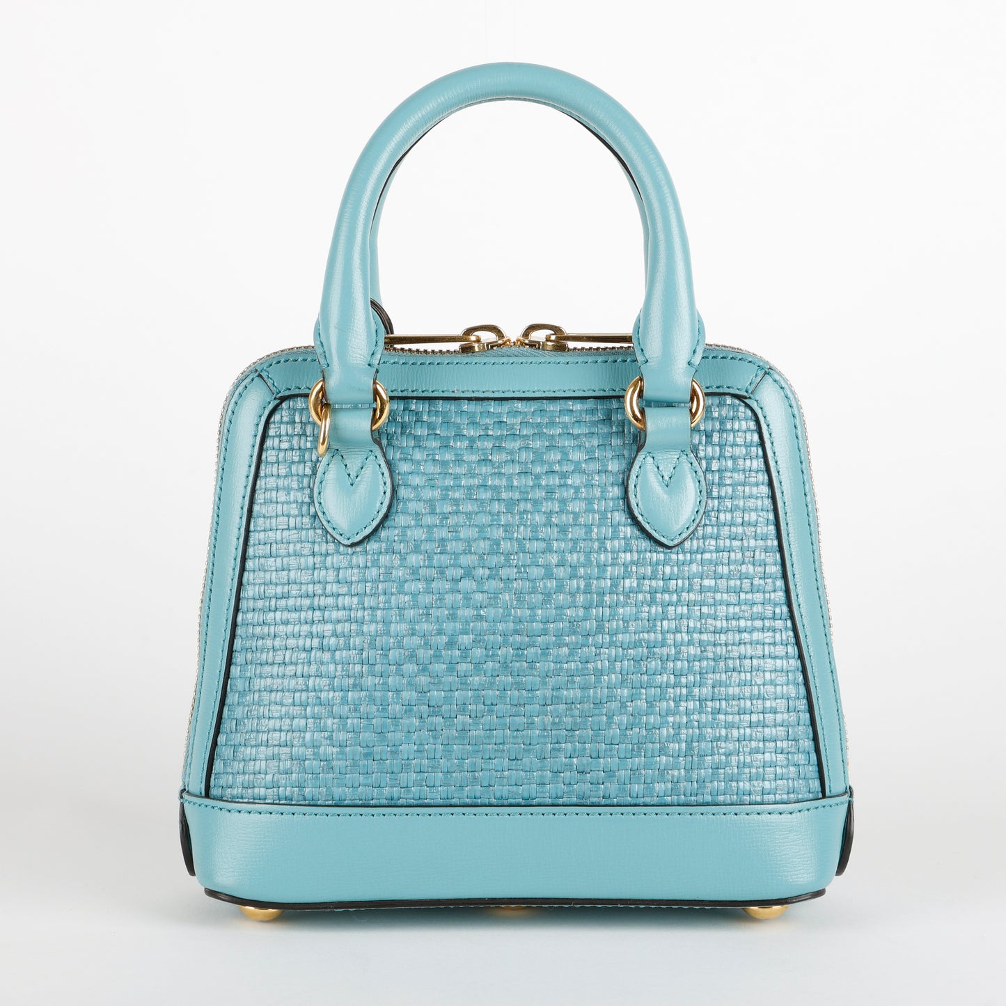 Mini 1955 Top Handle, Turquoise Raffia
