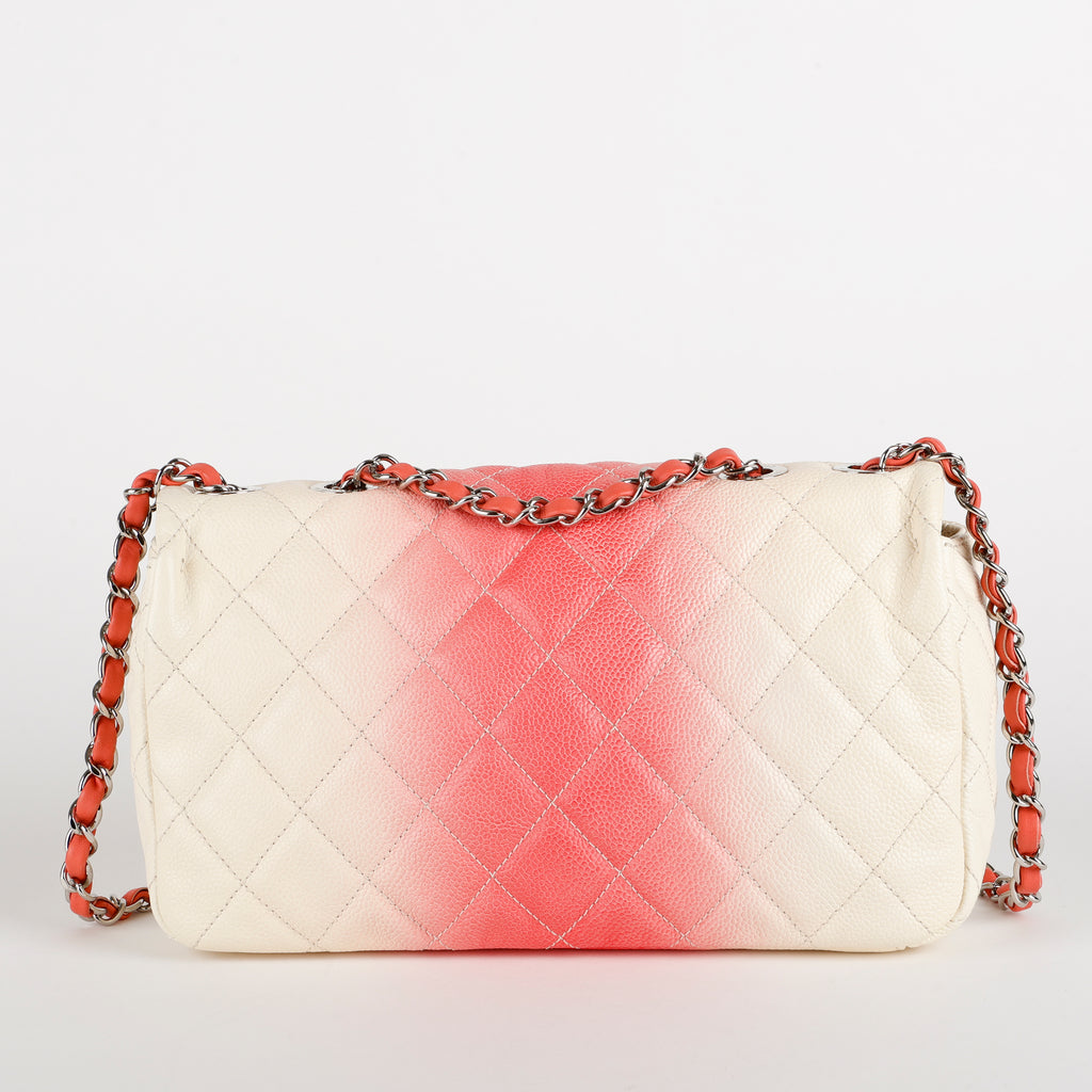 Medium CC Chain Flap Bag, Pink/Cream Ombre