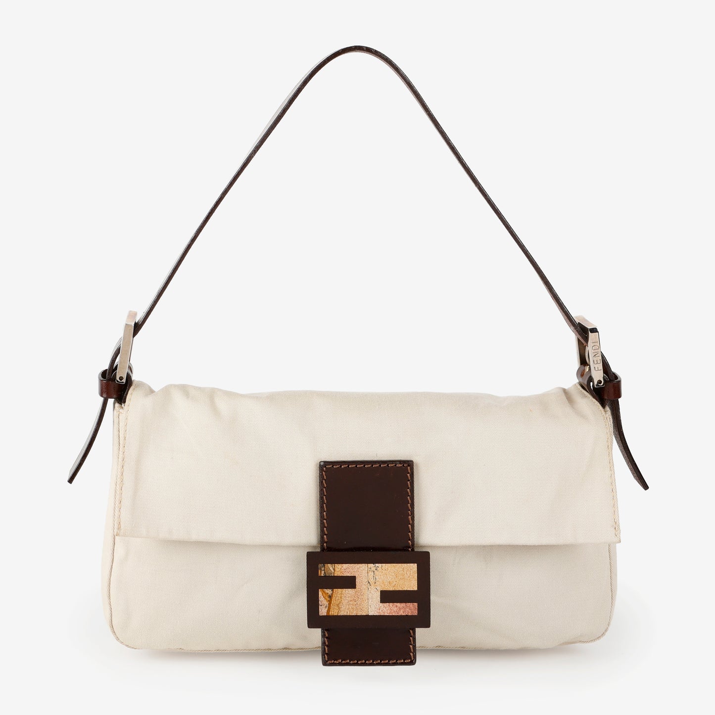 Canvas Baguette, Cream/Brown
