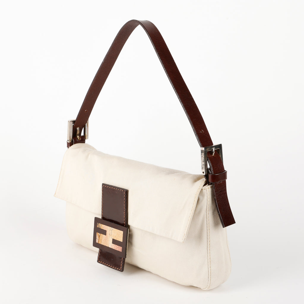 Canvas Baguette, Cream/Brown