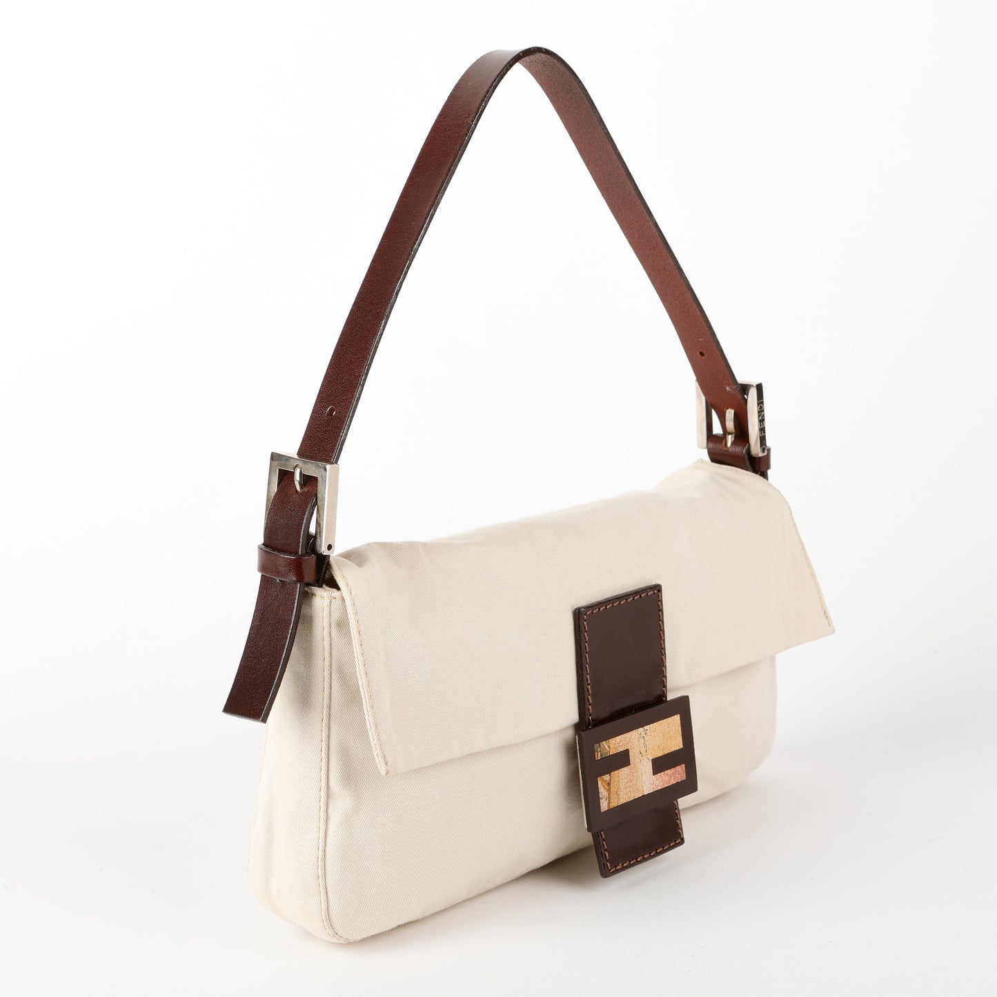 Canvas Baguette, Cream/Brown
