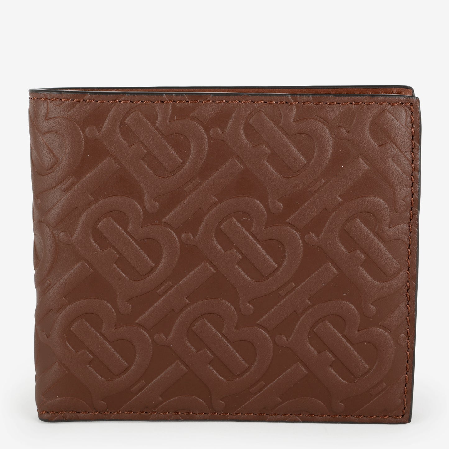 Embossed Compact Bifold Wallet, Brown