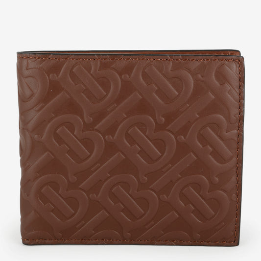 Embossed Compact Bifold Wallet, Brown