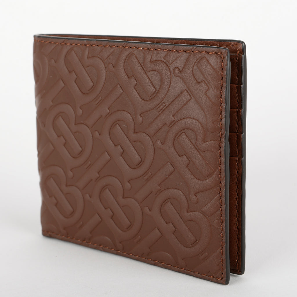 Embossed Compact Bifold Wallet, Brown