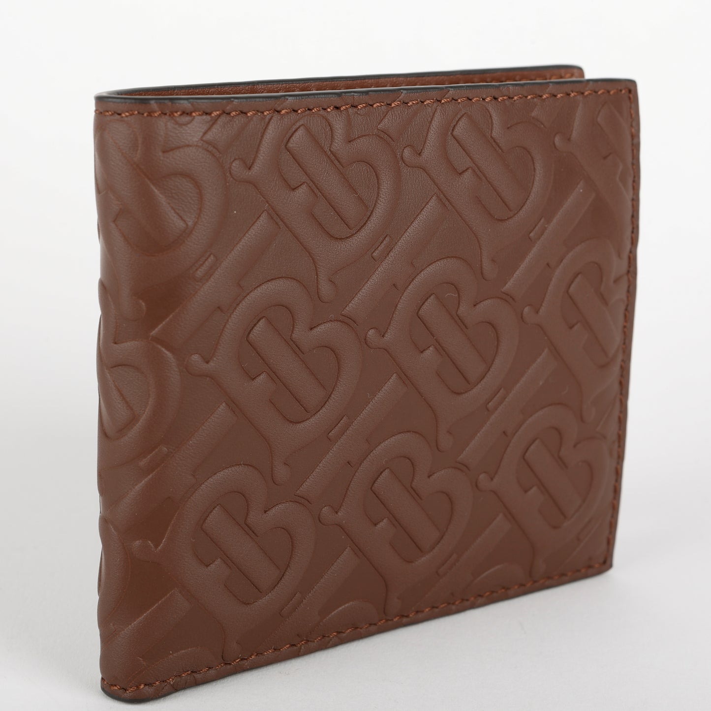 Embossed Compact Bifold Wallet, Brown