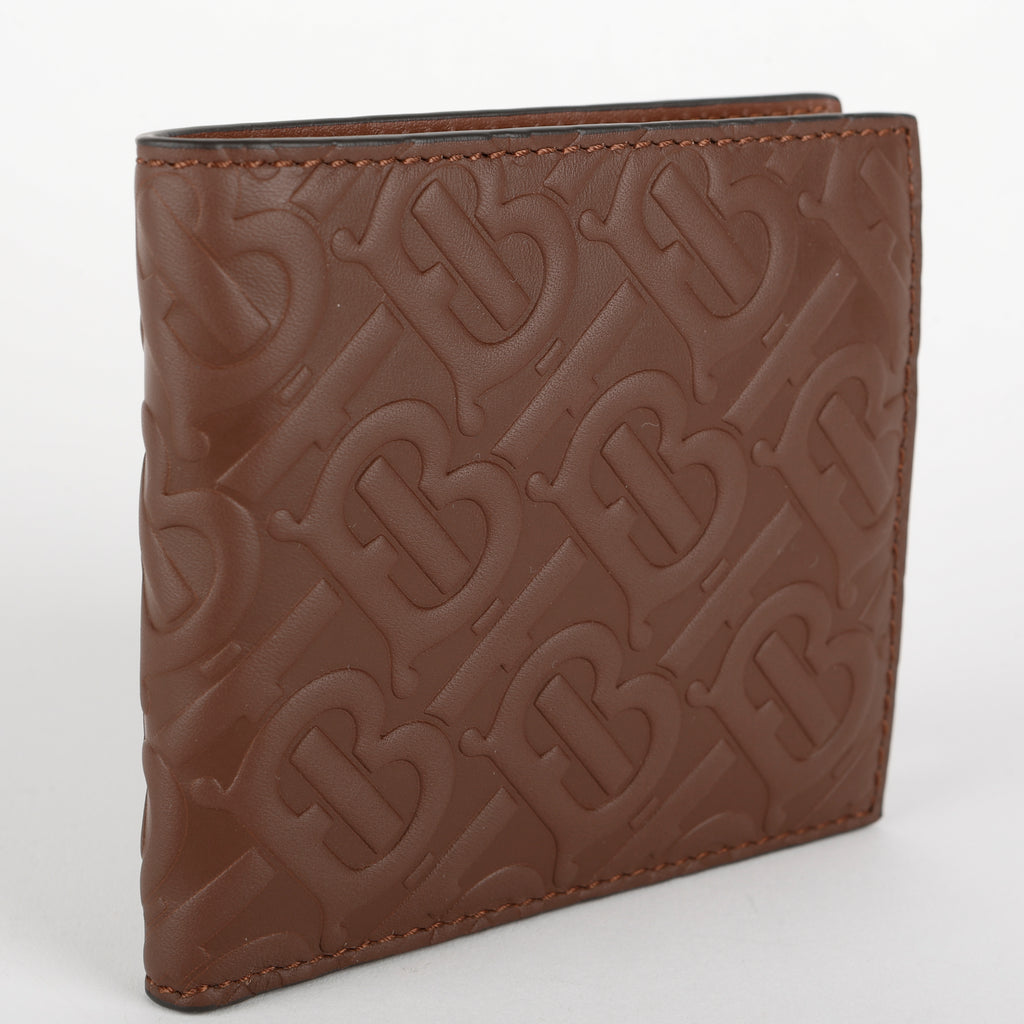 Embossed Compact Bifold Wallet, Brown