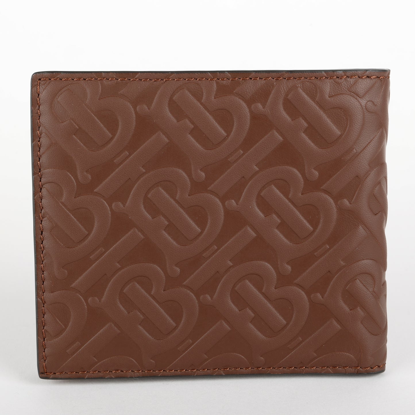 Embossed Compact Bifold Wallet, Brown