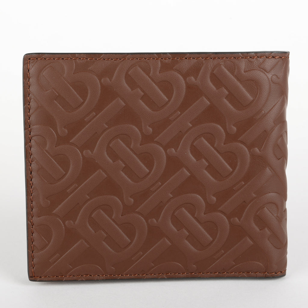 Embossed Compact Bifold Wallet, Brown