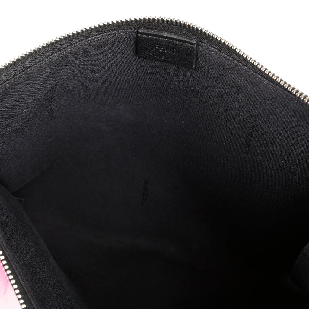 Monster Bug Eye Zip Clutch, Black/Muticolor/Snake Accents