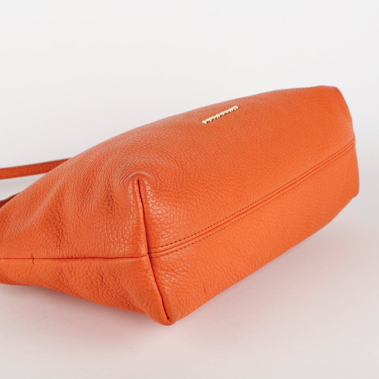 Small Leah Crossbody, Orange Pebbled Calfskin