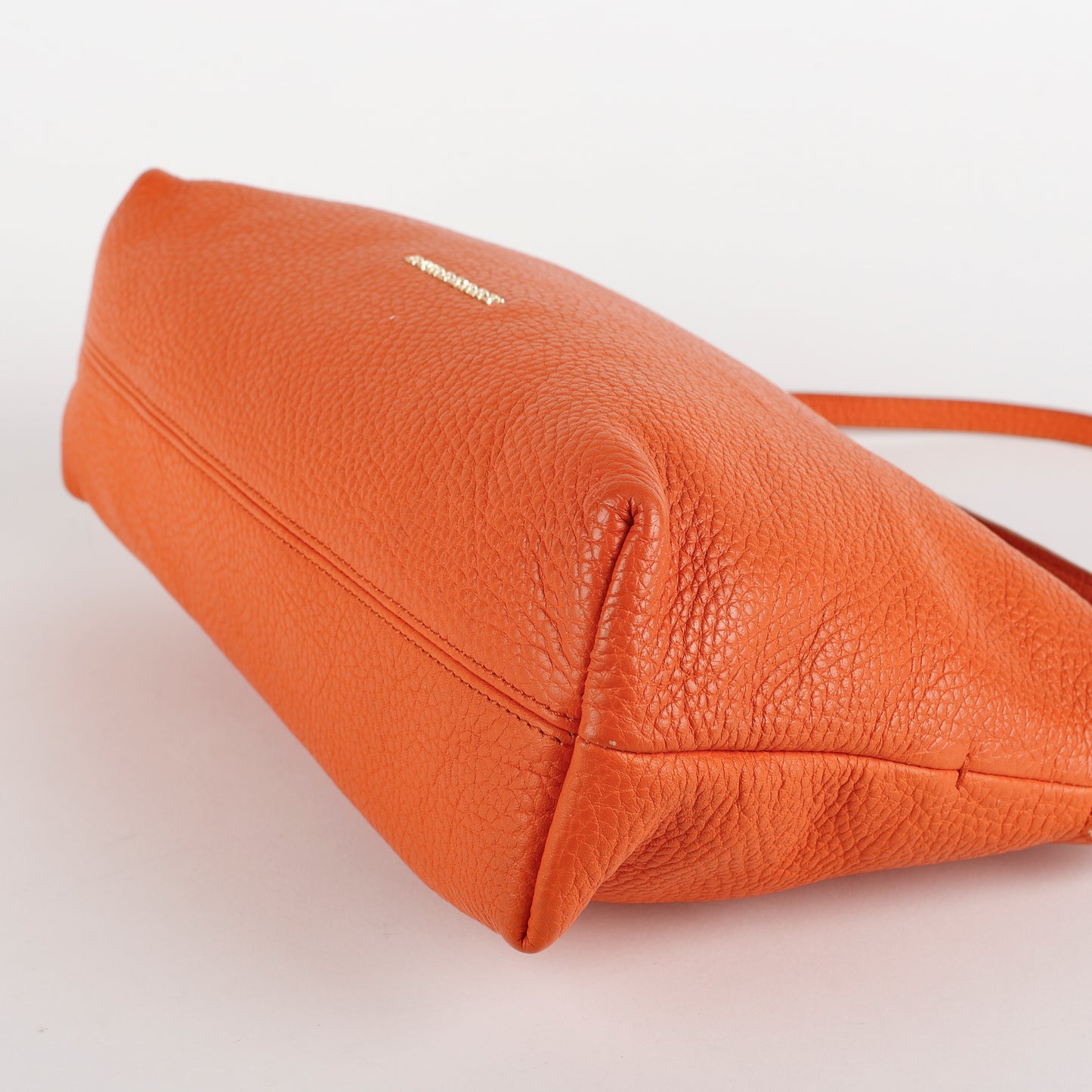 Small Leah Crossbody, Orange Pebbled Calfskin