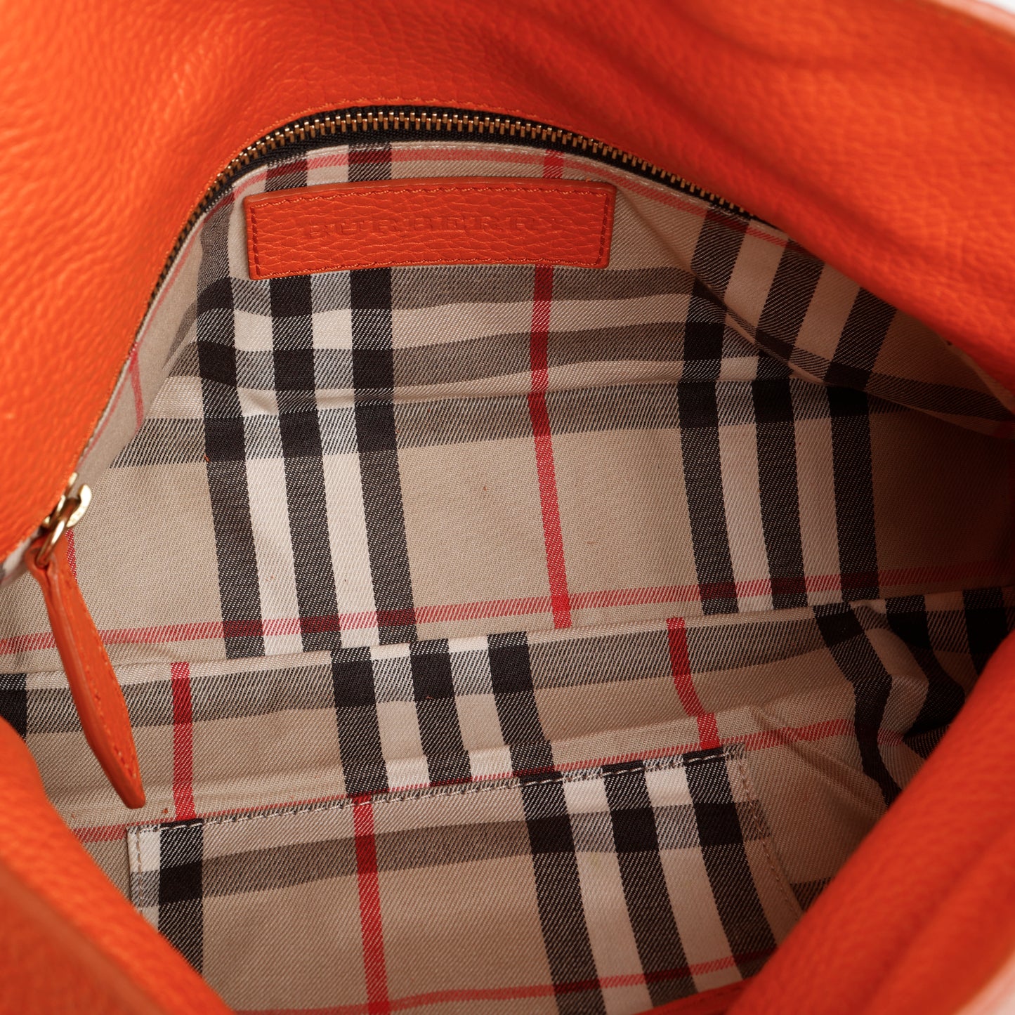 Small Leah Crossbody, Orange Pebbled Calfskin