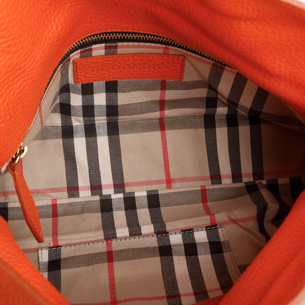 Small Leah Crossbody, Orange Pebbled Calfskin