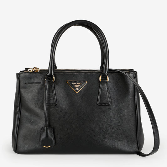 Small Galleria, Black Saffiano