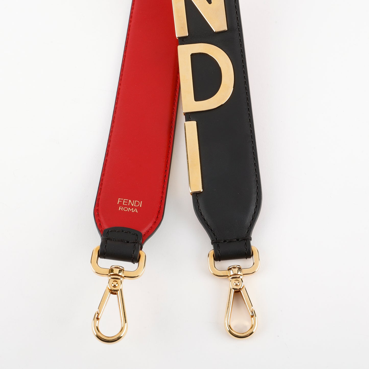 Logo Strap You, Black/Red Calfskin