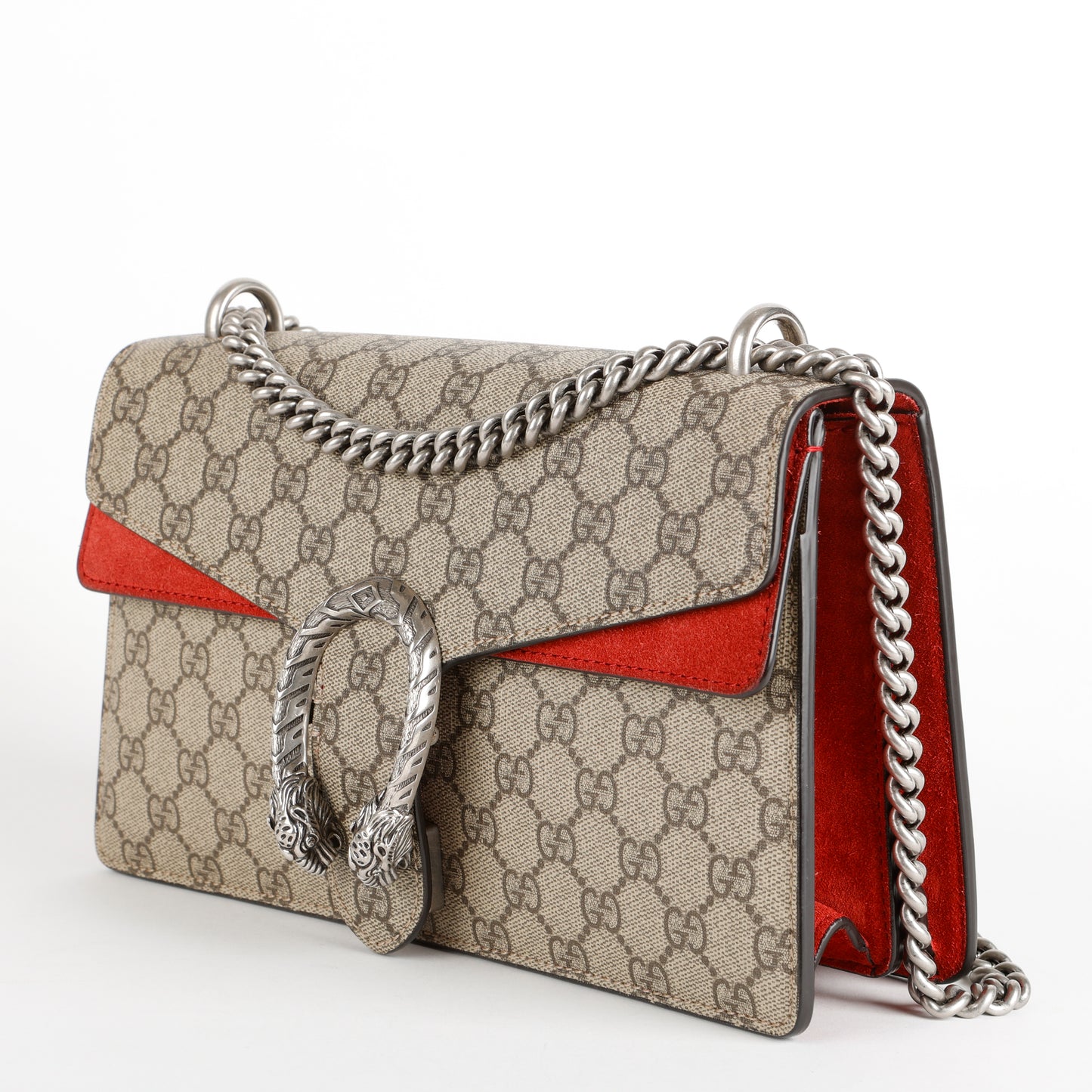 Medium Dionysus Shoulder Bag, Canvas/Red