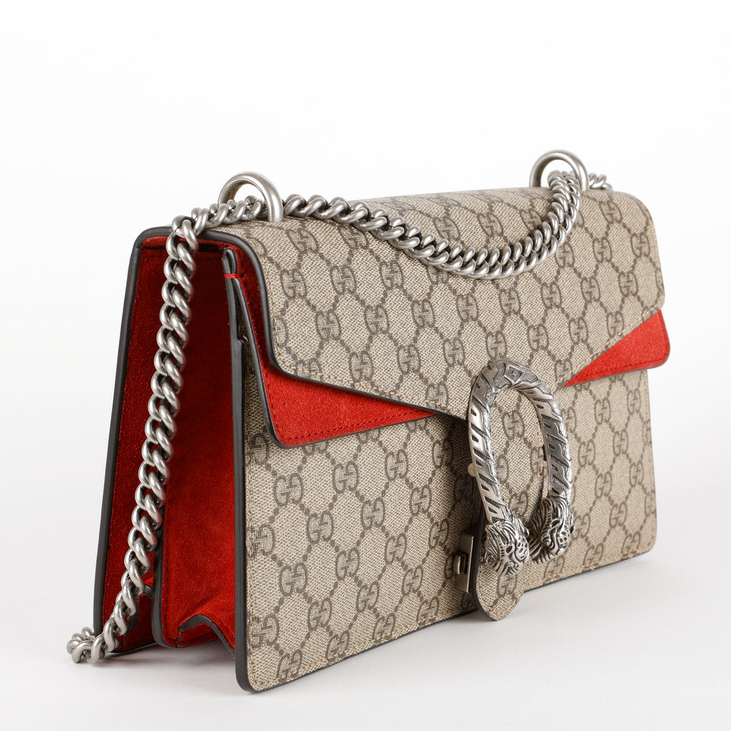 Medium Dionysus Shoulder Bag, Canvas/Red