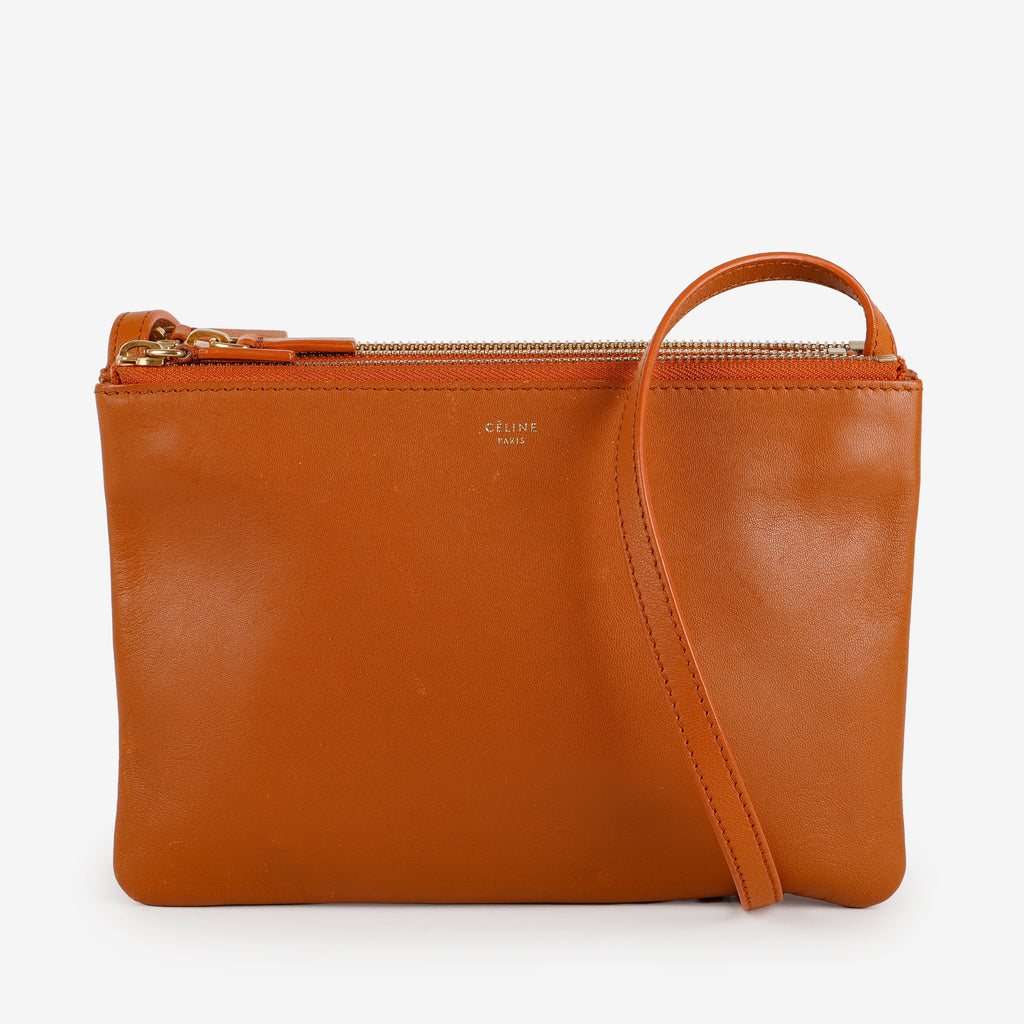 Trio Pouch On Strap, Gold