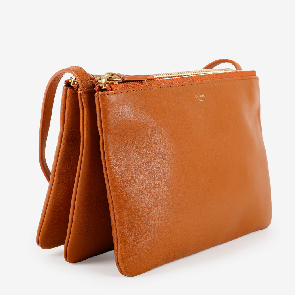 Trio Pouch On Strap, Gold