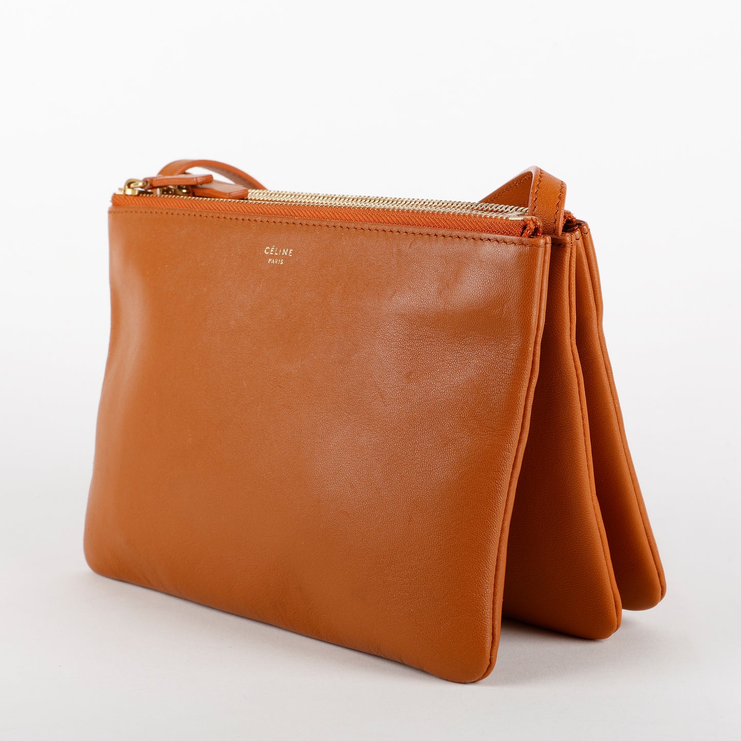 Trio Pouch On Strap, Gold