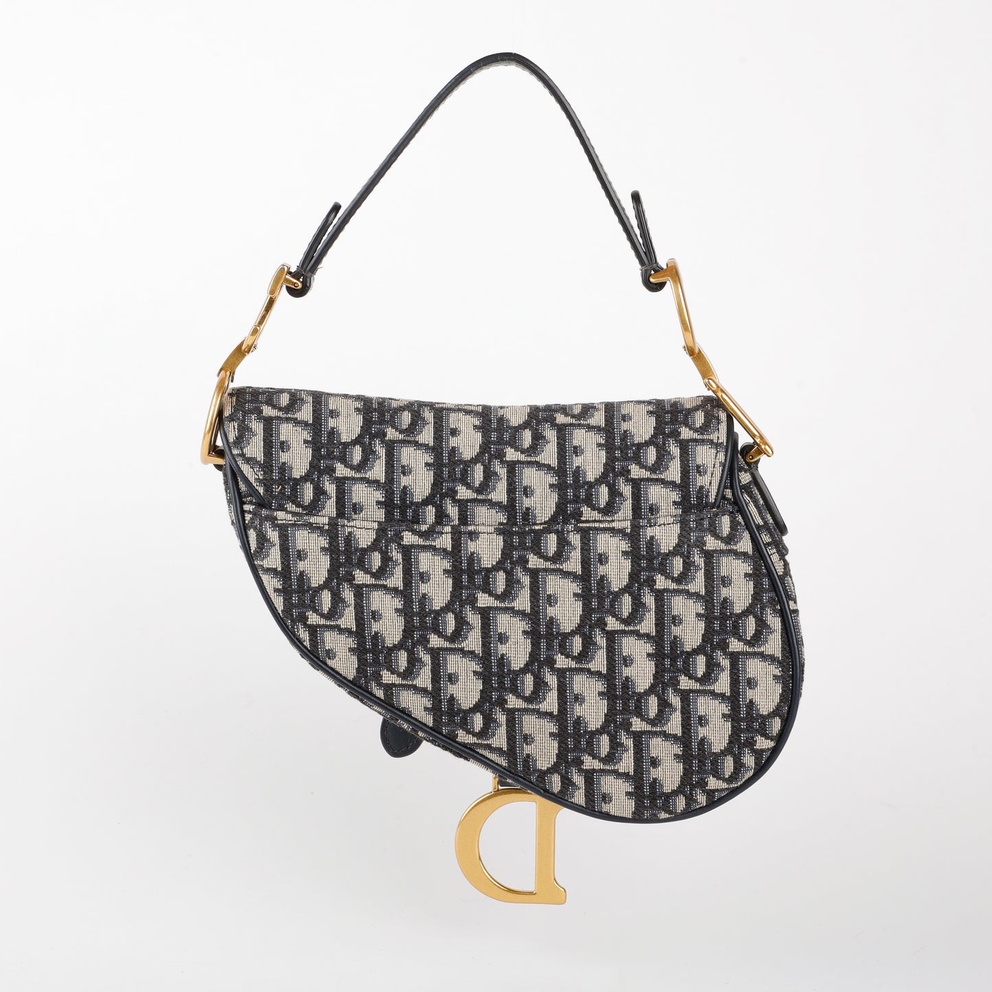 Mini Saddle Bag, Navy Oblique