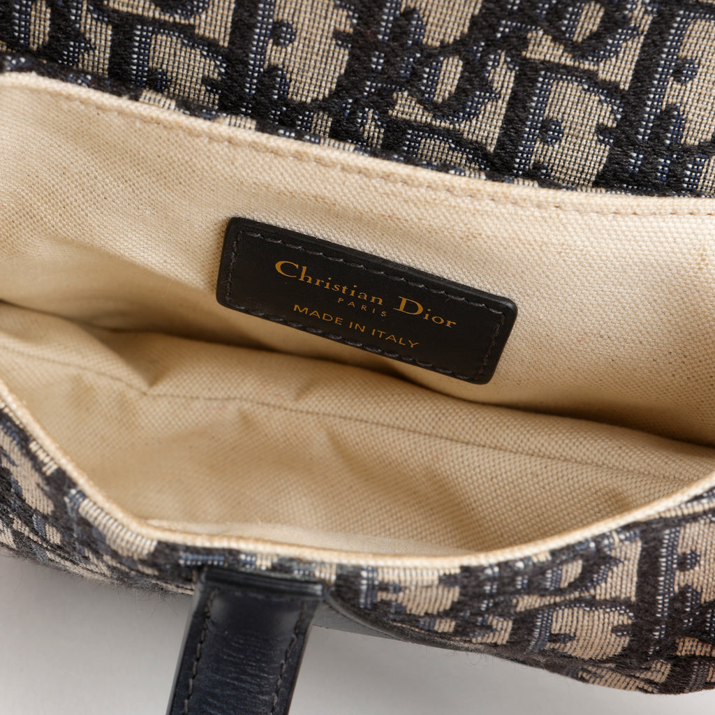 Mini Saddle Bag, Navy Oblique