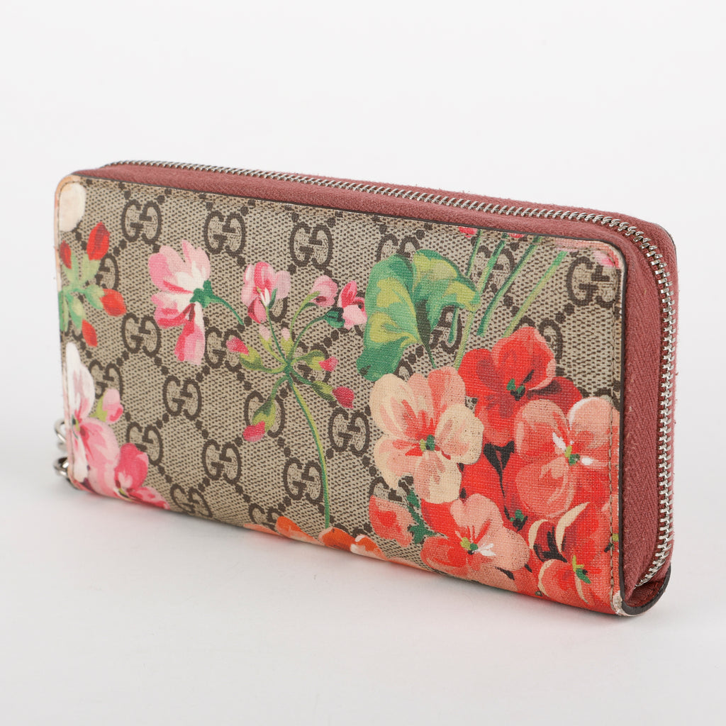 GG Blooms Long Zip Wallet