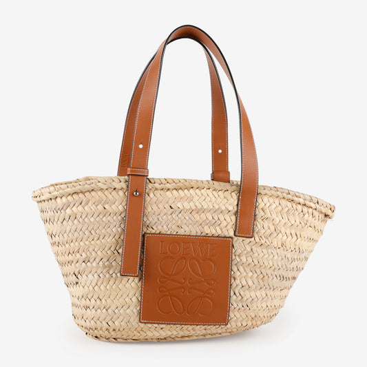 Medium Raffia Basket Tote