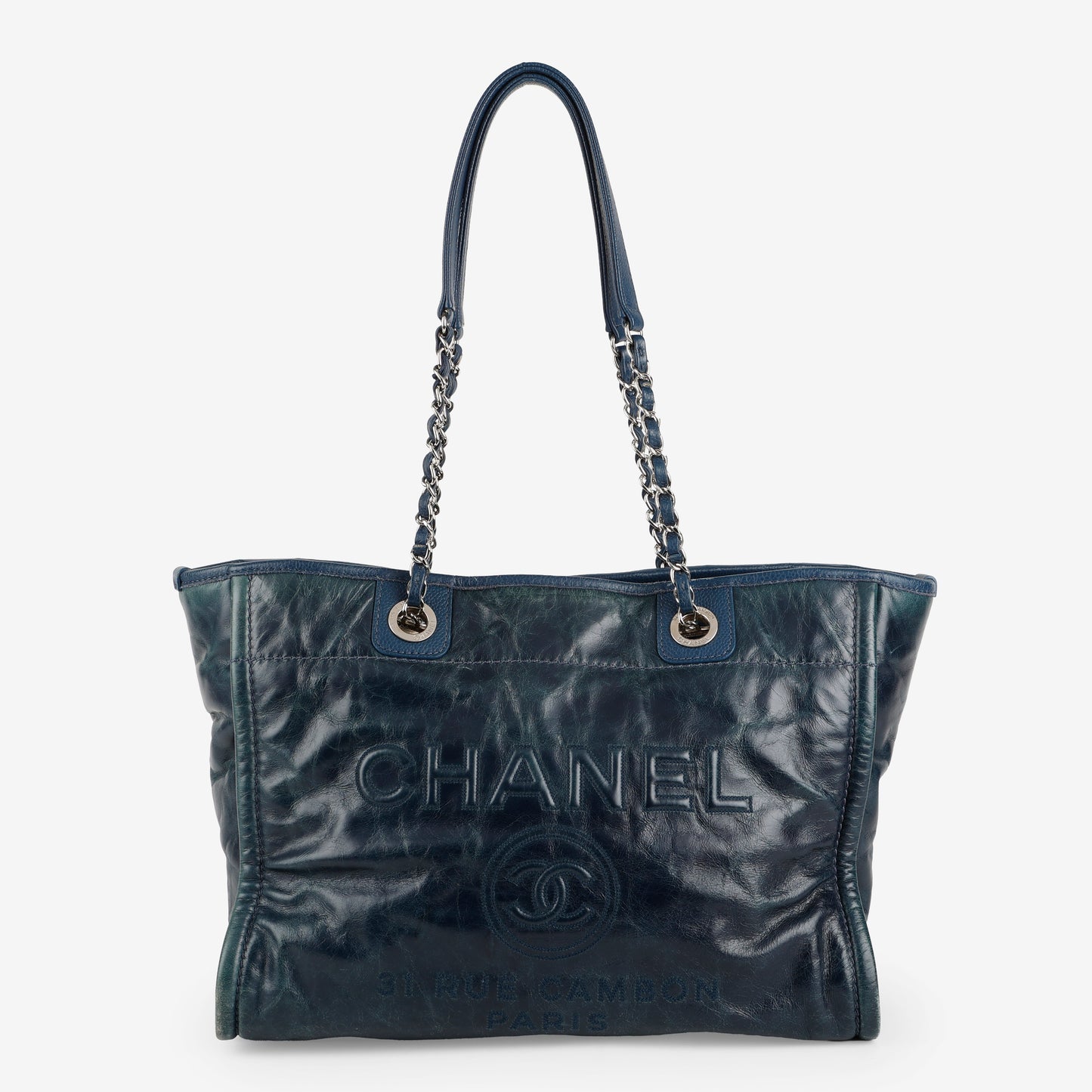 Small Deauville Glazed, Navy/SHW