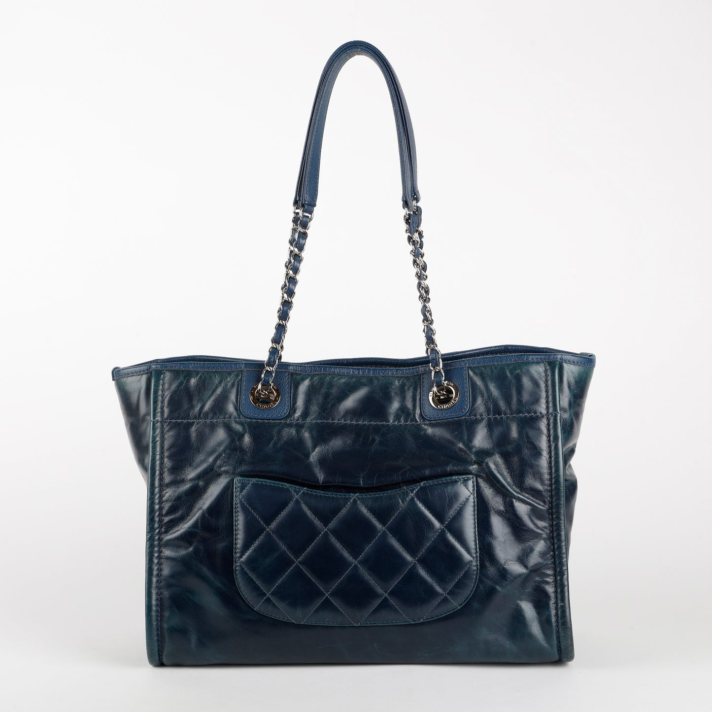 Small Deauville Glazed, Navy/SHW