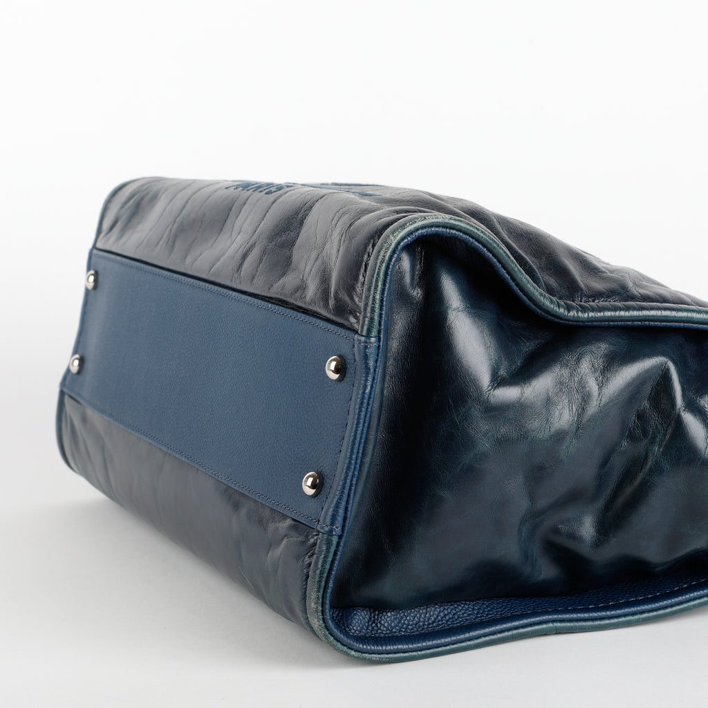 Small Deauville Glazed, Navy/SHW