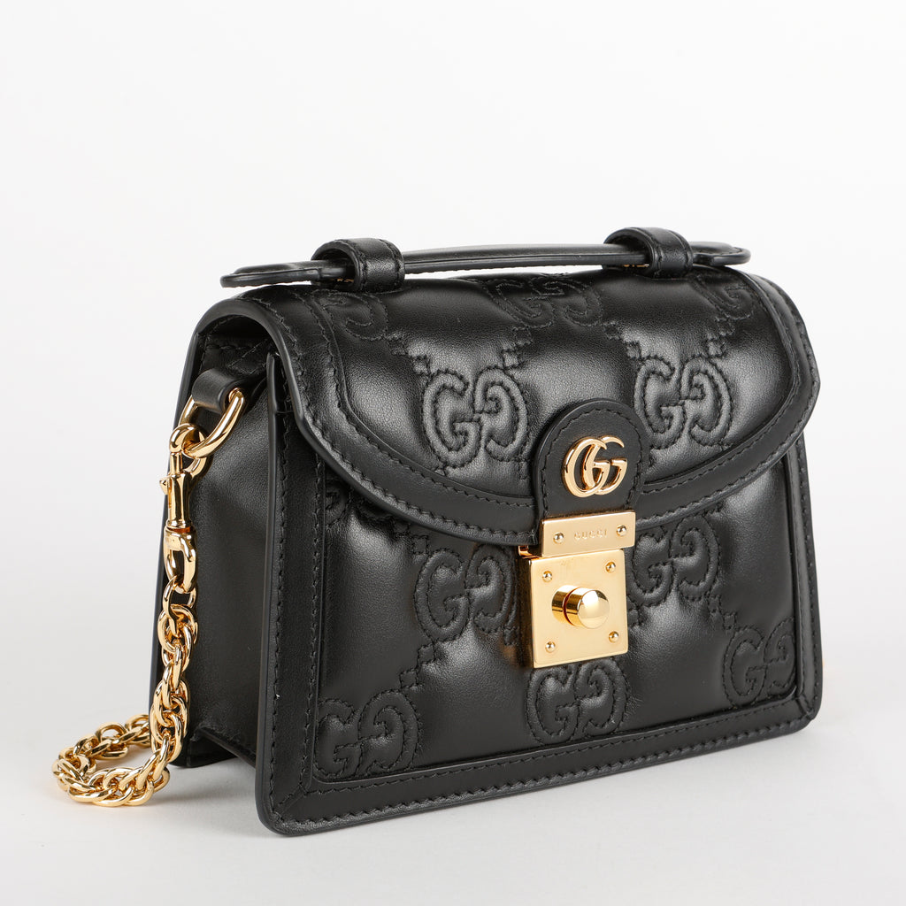 Small Matelasse Top Handle Black