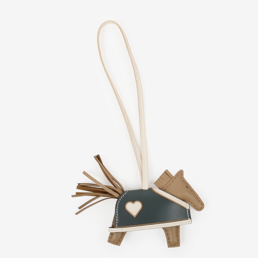 Milo GriGri Rodeo RCoeur PM Bag Charm, Beige Marfa, Craie, Vert Mangrove