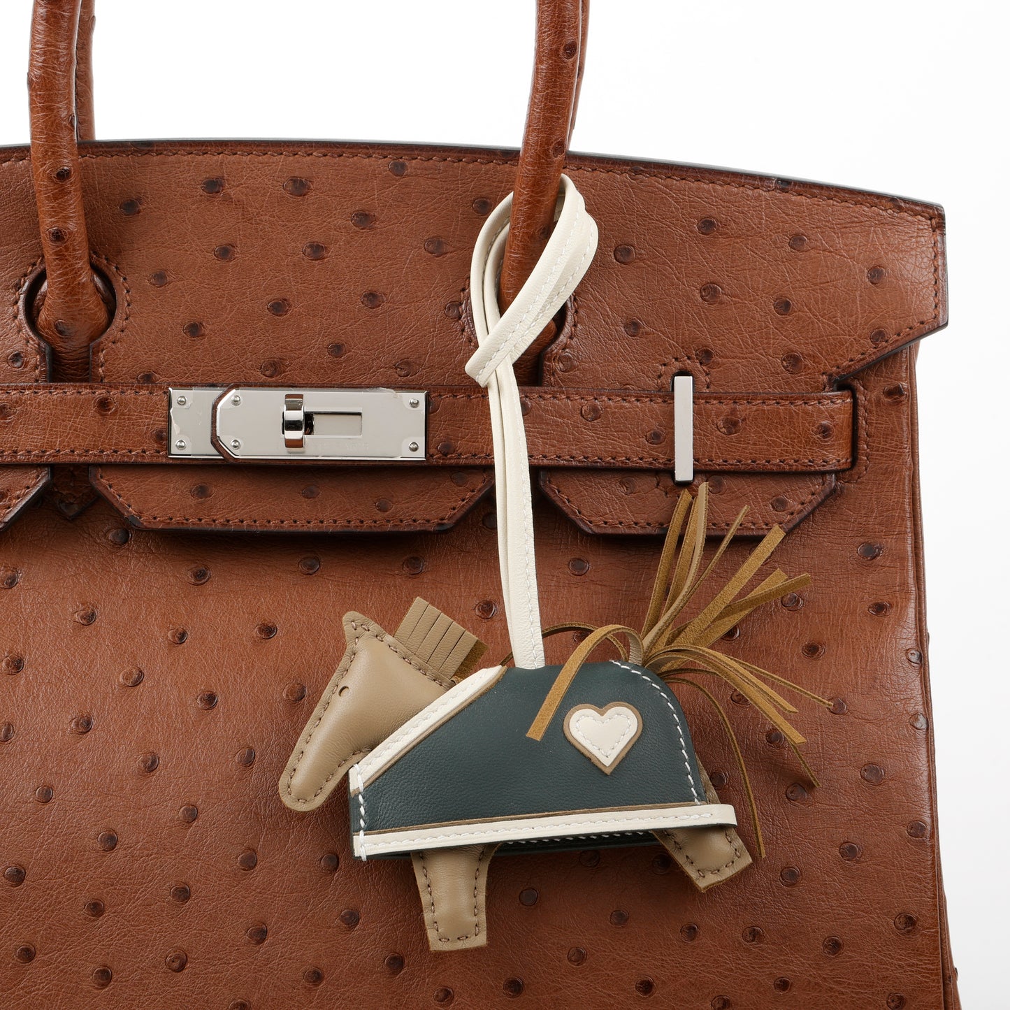 Milo GriGri Rodeo RCoeur PM Bag Charm, Beige Marfa, Craie, Vert Mangrove
