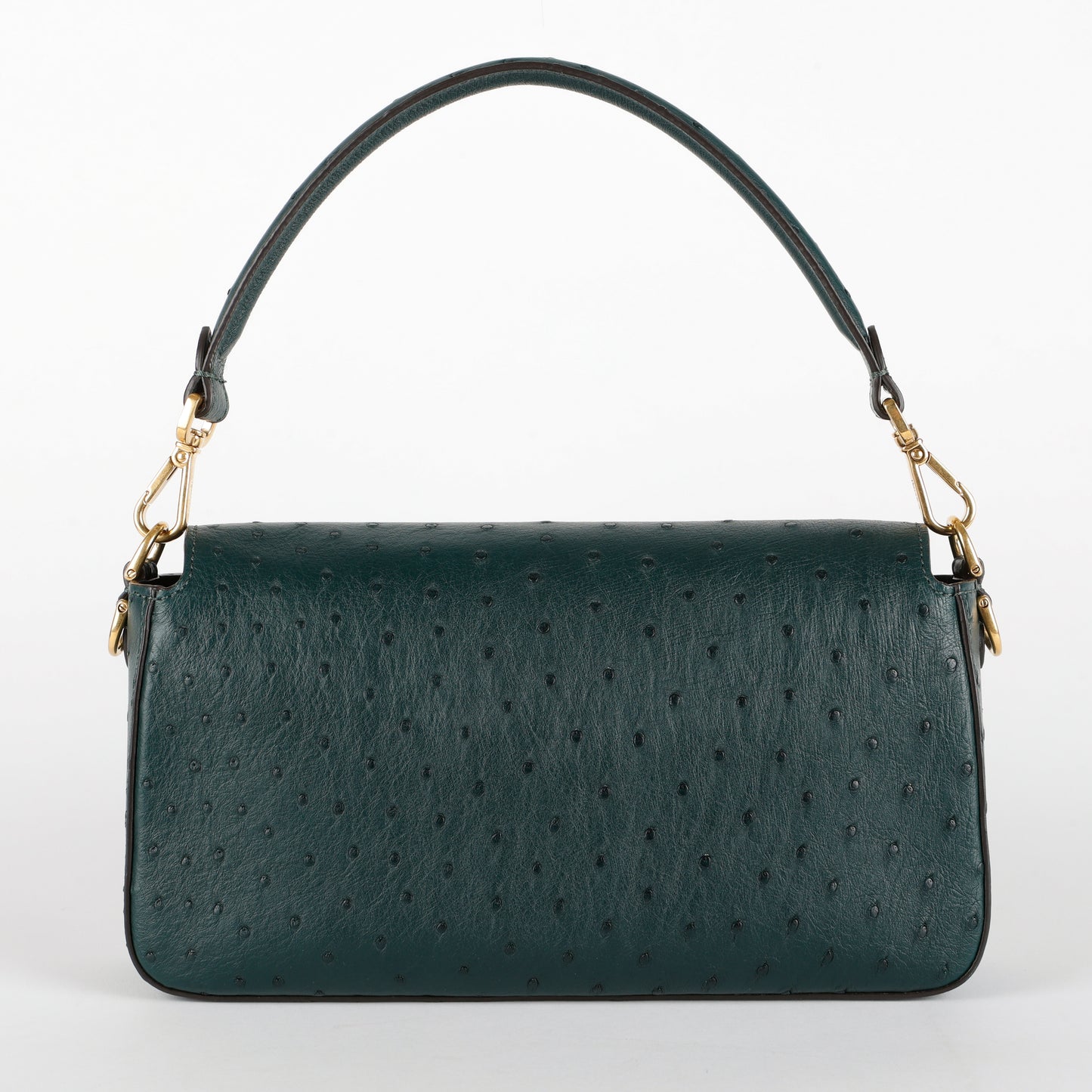 Green Ostrich Baguette
