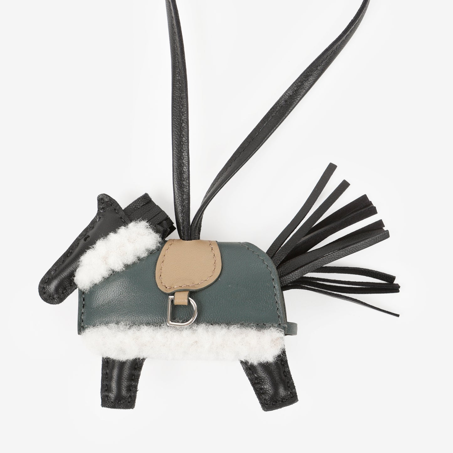 Rodeo PM Plush Bag Charm, Black, Beige Marfa, Vert Mangrove