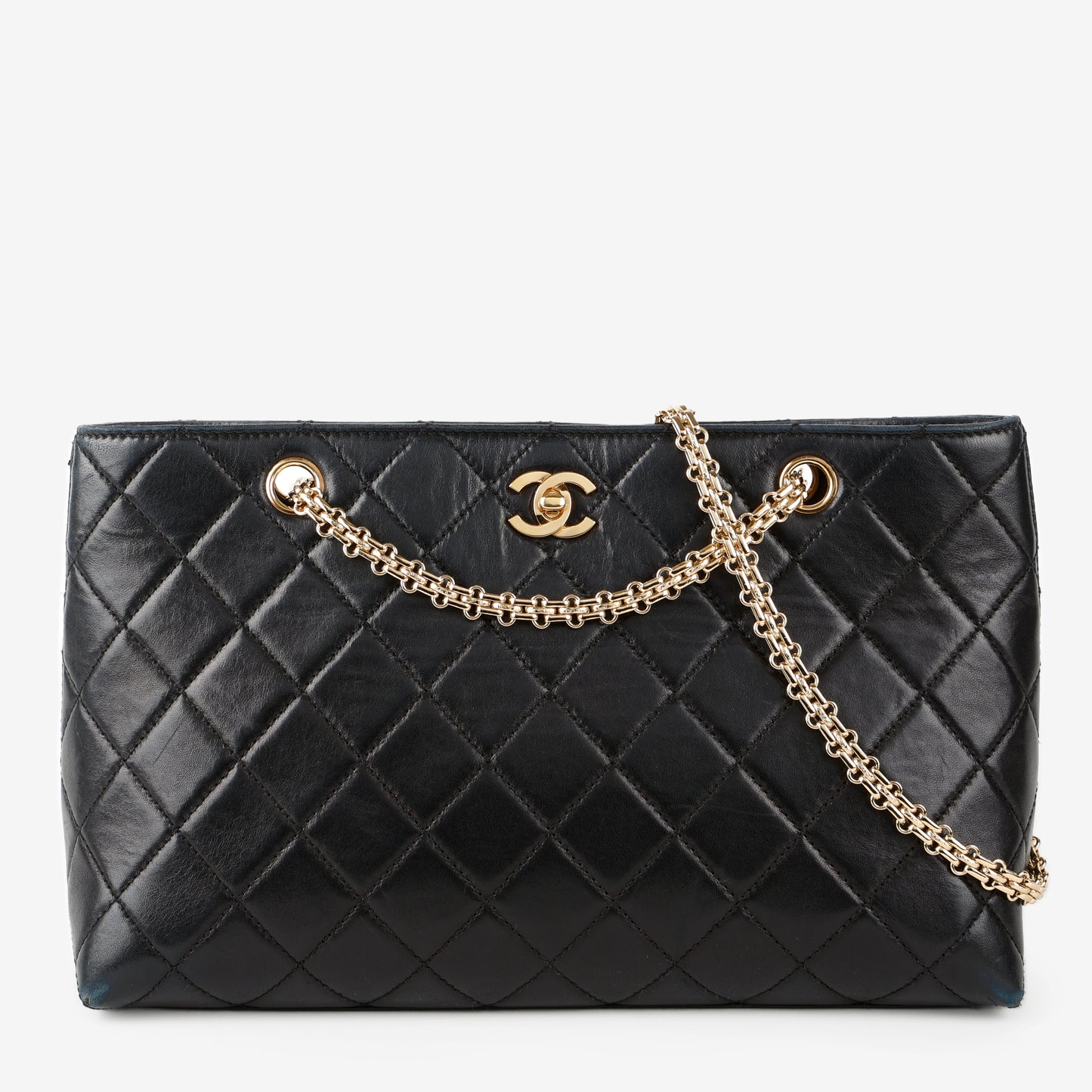 Reissue Chain Shoulder Bag, Black Lambskin