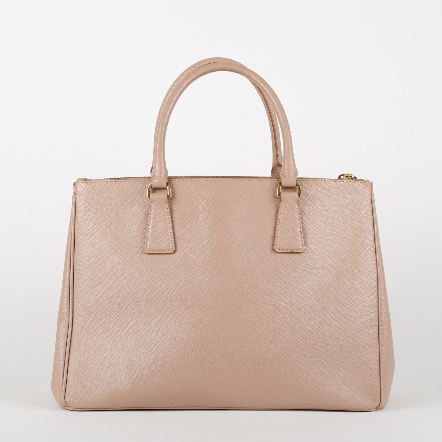 Medium Galleria Double Zip Tote, Dusty Pink Saffiano