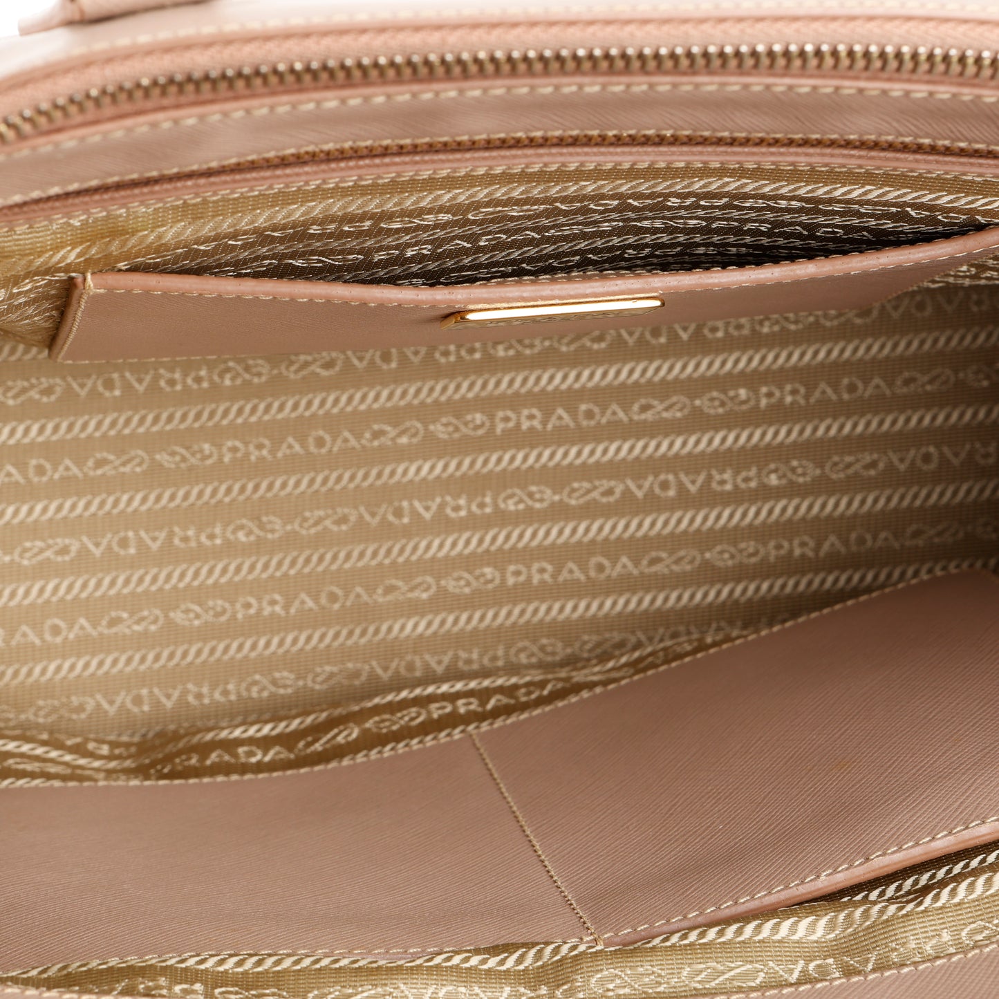 Medium Galleria Double Zip Tote, Dusty Pink Saffiano