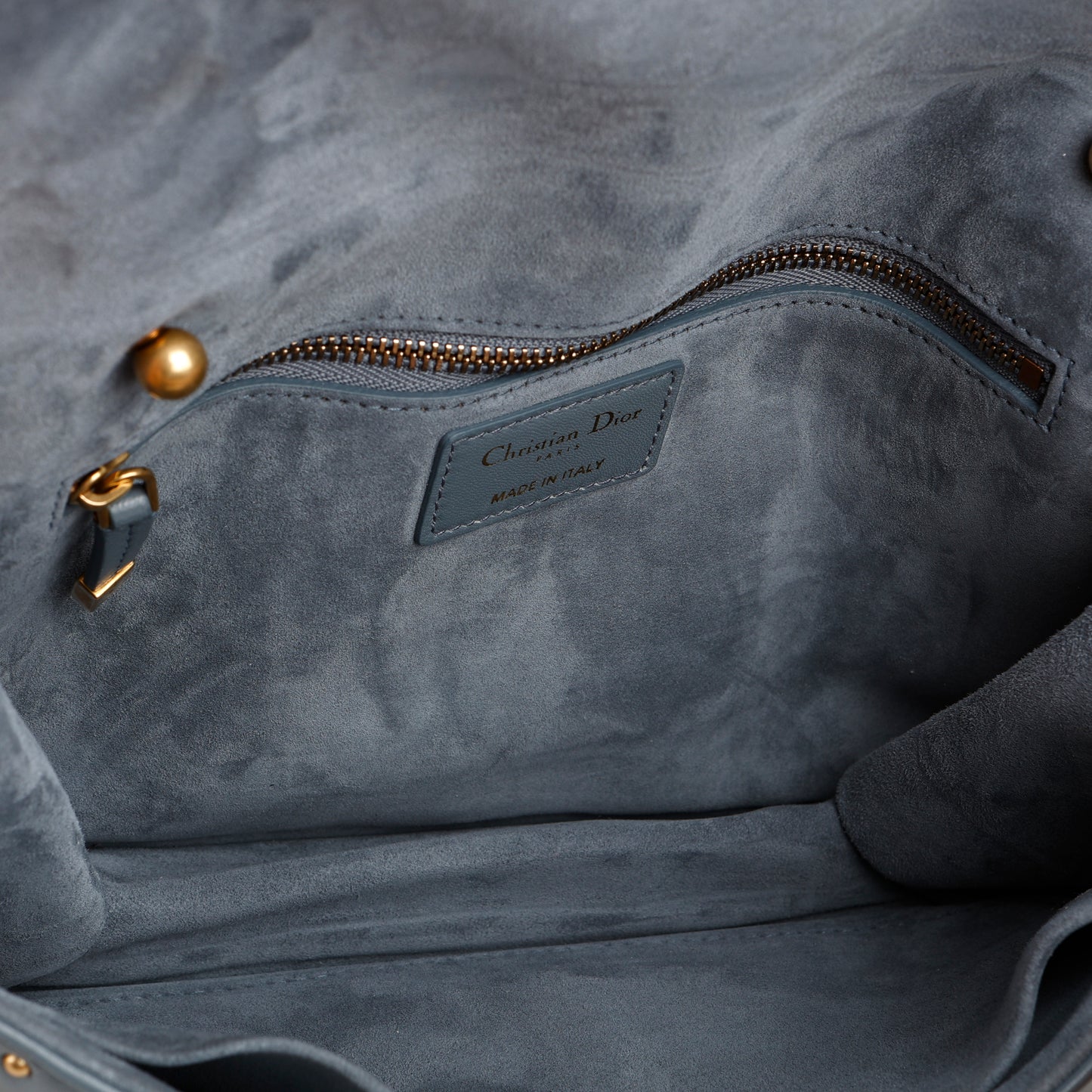 Dioraddict Flap Bag, Cannage Studded Leather Dusty Blue