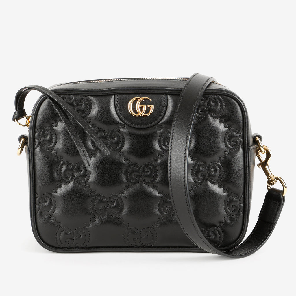 Small GG Matelassé Shoulder Bag, Black