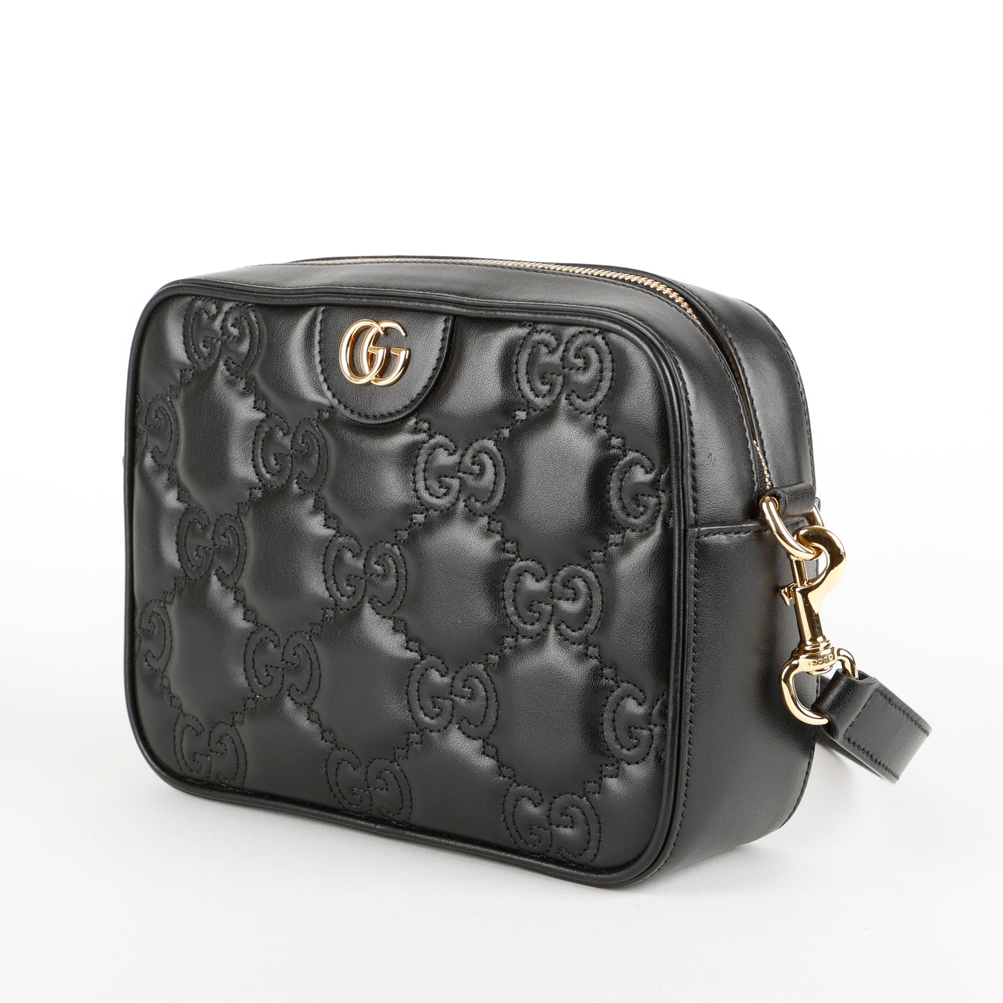 Small GG Matelassé Shoulder Bag, Black