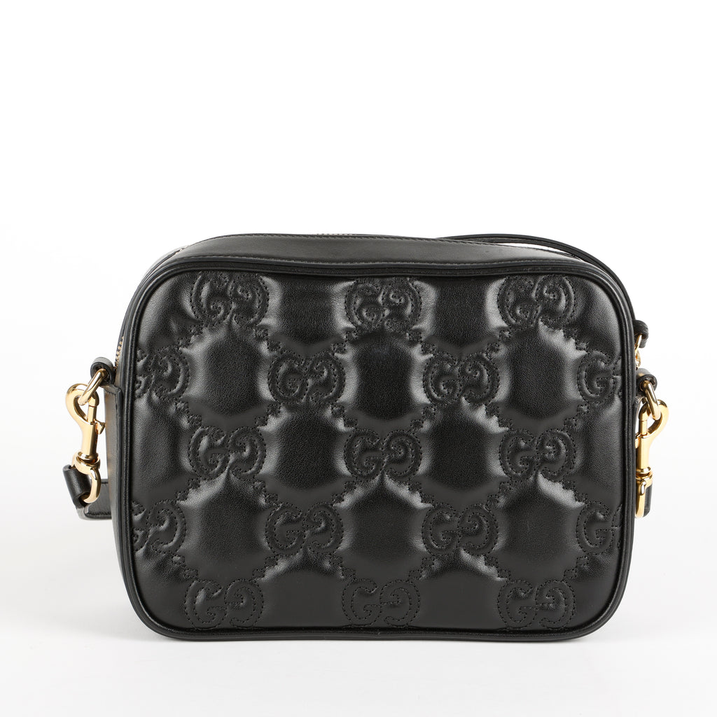 Small GG Matelassé Shoulder Bag, Black