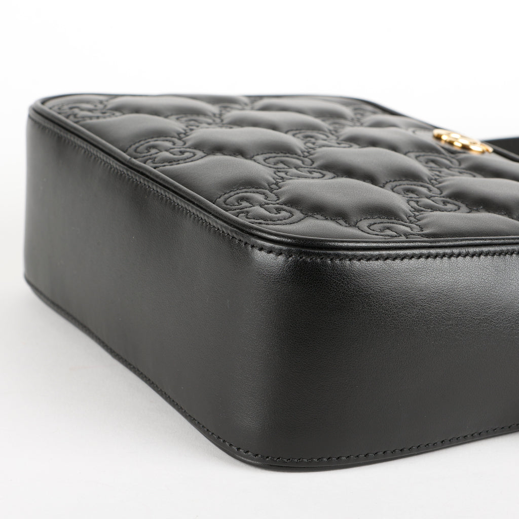 Small GG Matelassé Shoulder Bag, Black