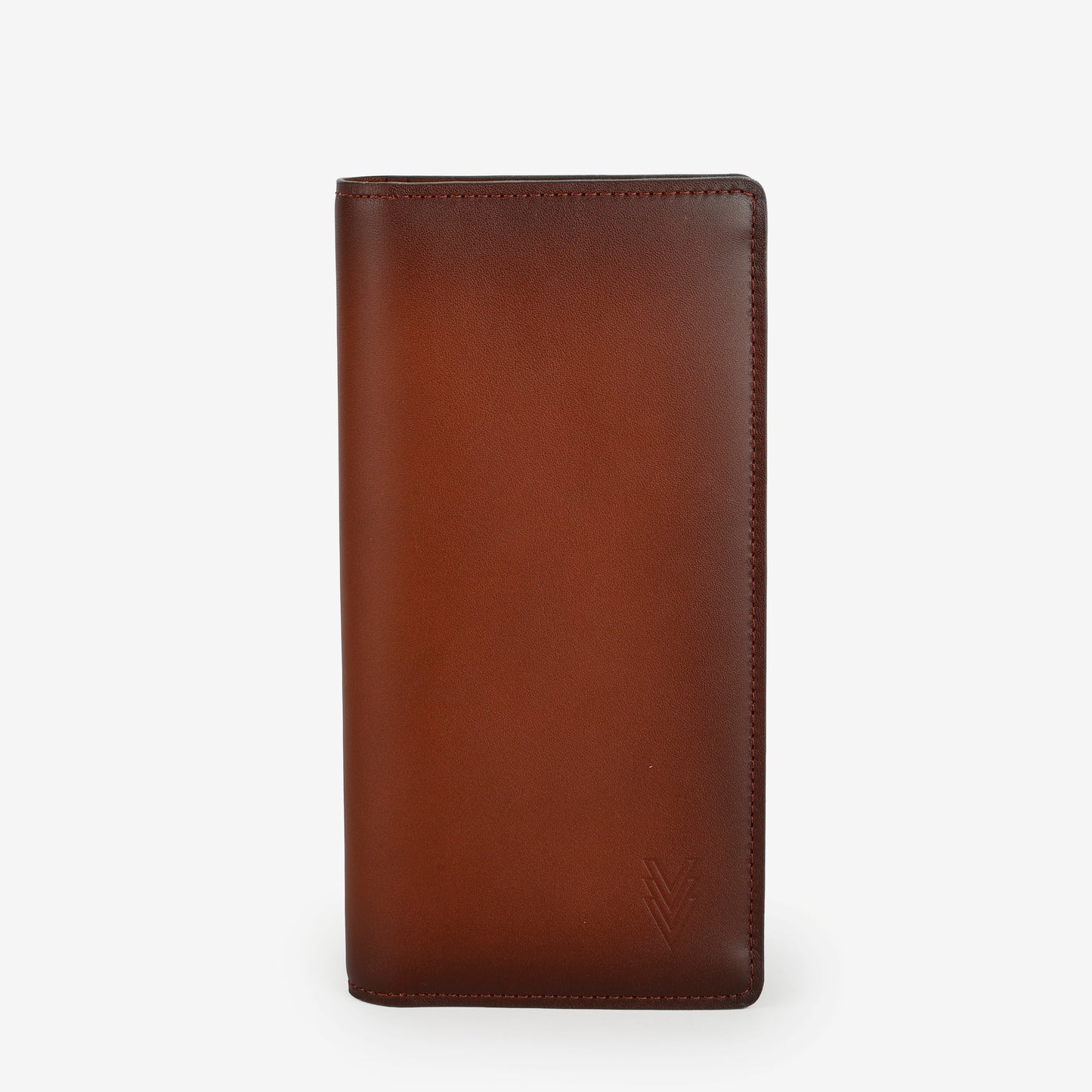 Brazza Long Wallet, Brown Calfskin