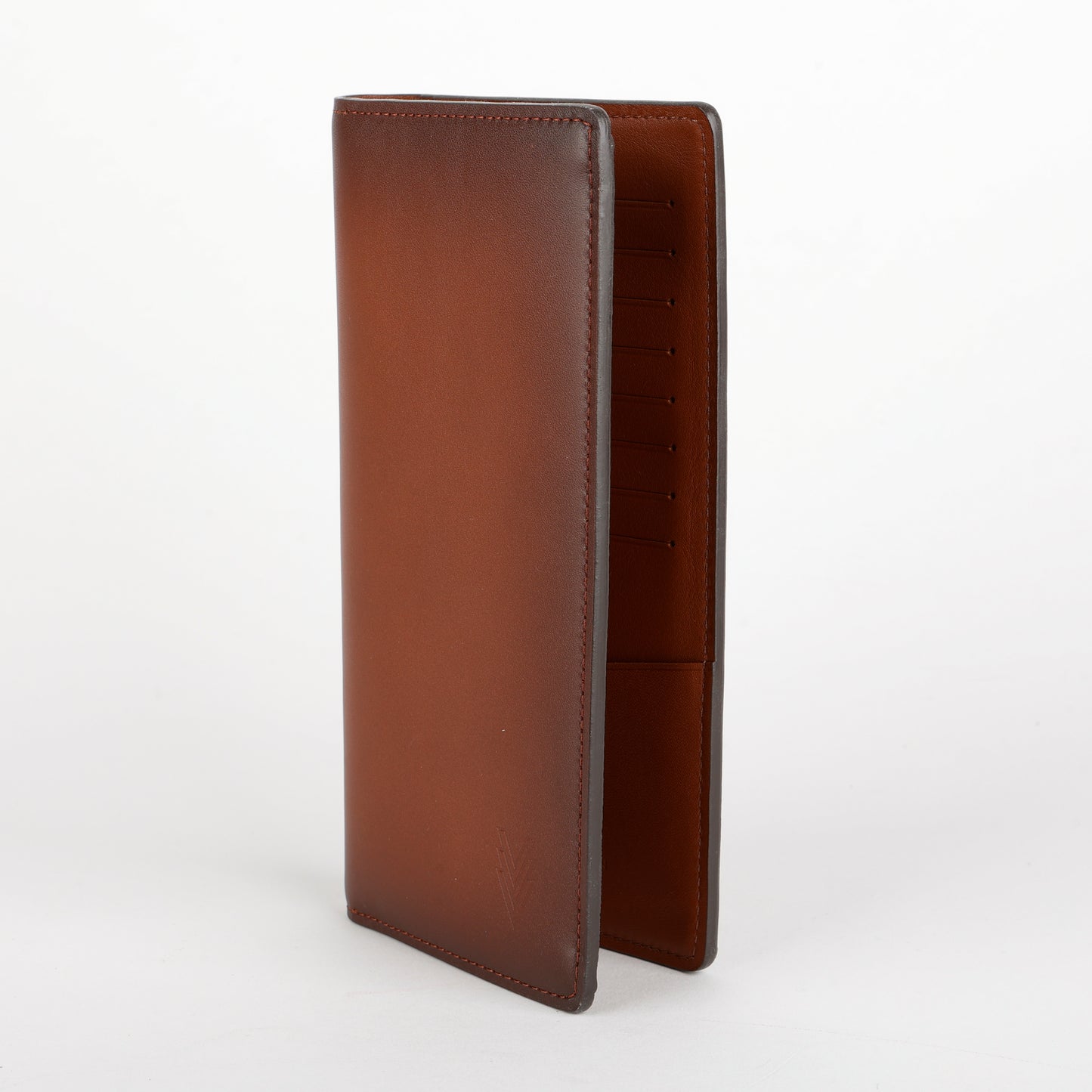 Brazza Long Wallet, Brown Calfskin