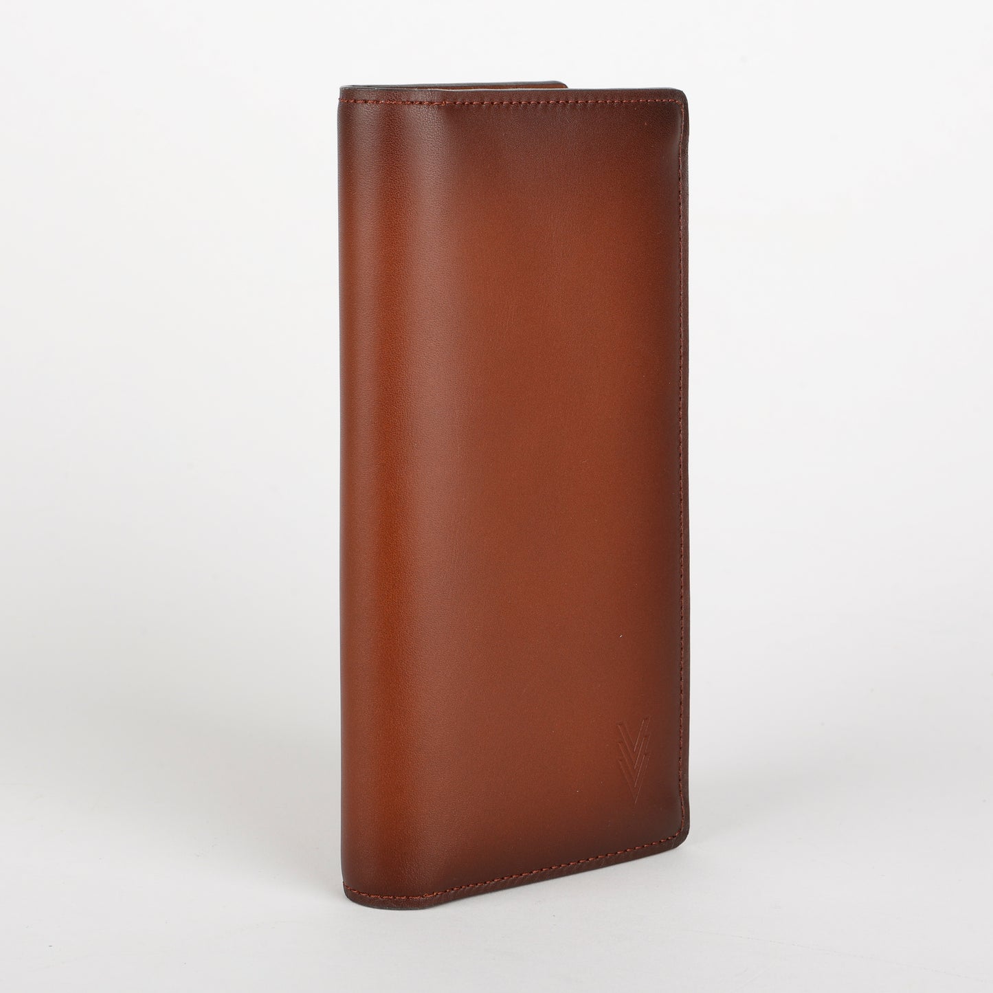 Brazza Long Wallet, Brown Calfskin