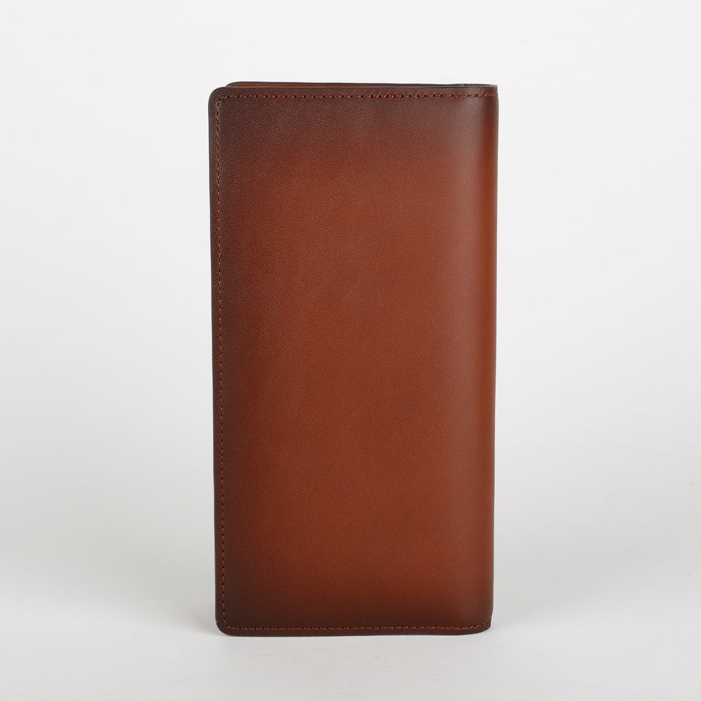 Brazza Long Wallet, Brown Calfskin
