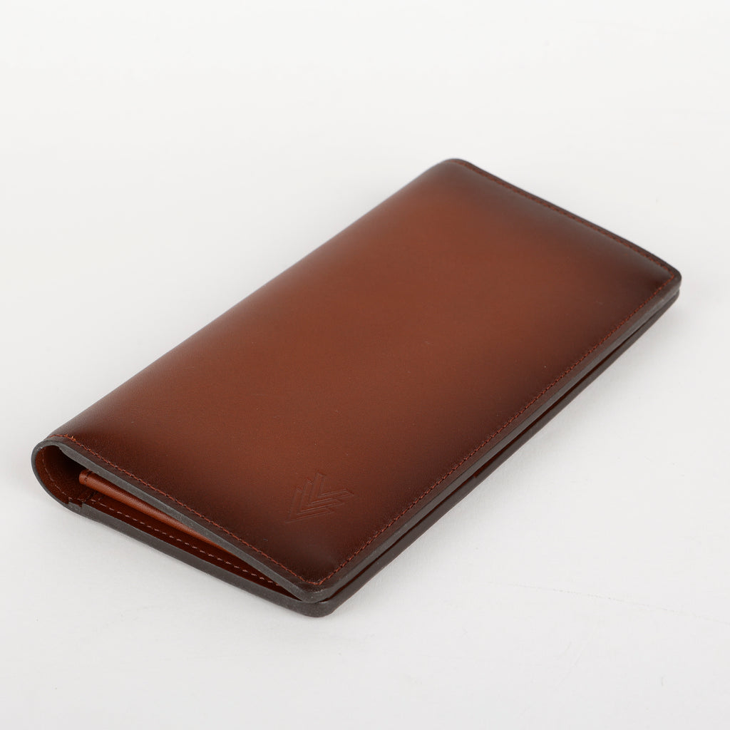 Brazza Long Wallet, Brown Calfskin